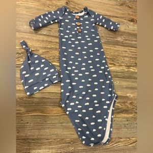 Caden Lane Cloud Knotted Gown and Hat | Newborn